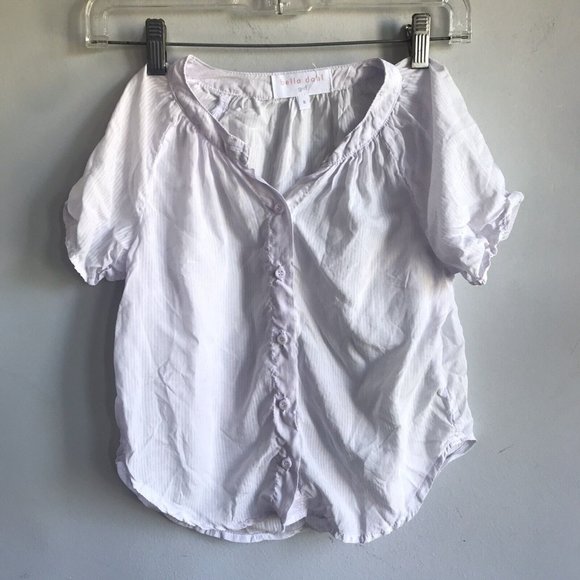 bella dahl girl lavender button top Sz 8 - Picture 1 of 7